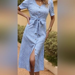 Button down midi dress